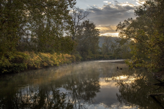 Ohio Sunrise on Cuyahoga River 