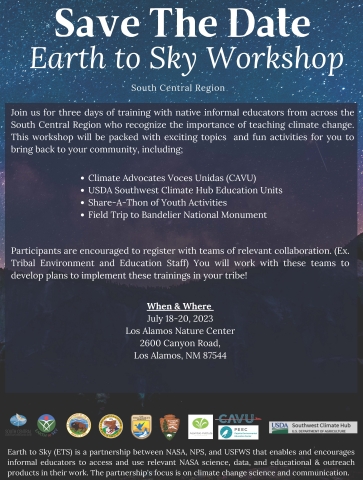 2023 Save the Date Earth to Sky Los Alamos