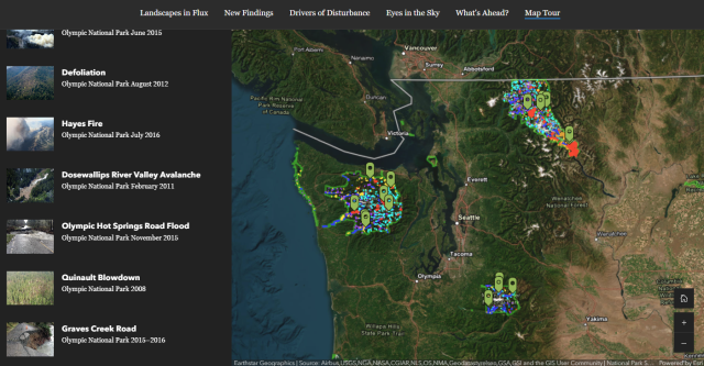 Screenshot of Map Tour element of the group's Story Map